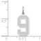 14K White Gold Medium Satin Number 9 Charm Pendant Jewerly 21mm x 8mm